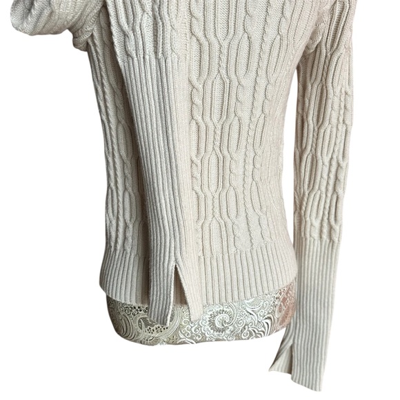 Zara Cream Turtleneck Cable Knit Sweater - Picture 5 of 8